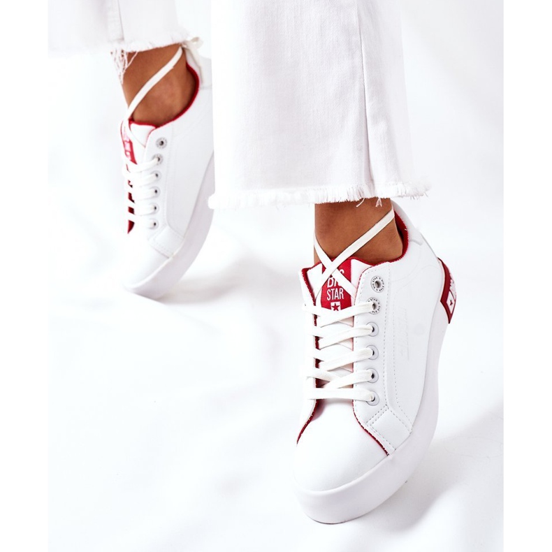 Sneakers Mujer Piel Big Star II274032 Blanco-Rojo 2
