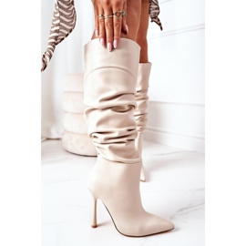 BM Botas Calientes Tacón Alto Beige Dionne 5