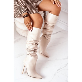 BM Botas Calientes Tacón Alto Beige Dionne 6