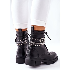 Botas de trabajo negras con hebilla de goma negro 4