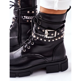 Botas de trabajo negras con hebilla de goma negro 1