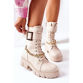 Botas de Trabajadores Beige con Hebilla de Cadena Tanaros 4