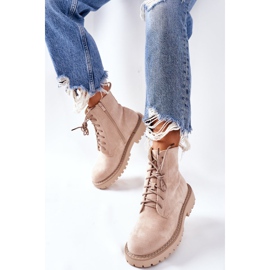 PS1 Botines Ante Cremallera Beige Belados 4