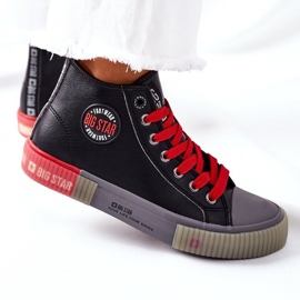 Zapatillas Altas de Piel Big Star II274139 Negro rojo 2