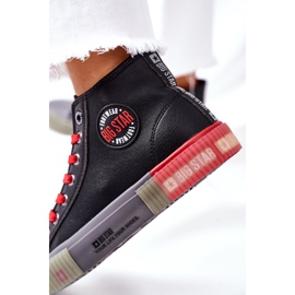 Zapatillas Altas de Piel Big Star II274139 Negro rojo 6
