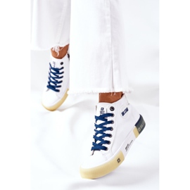 Zapatillas Altas de Piel Big Star II274137 Blanco azul marino 3