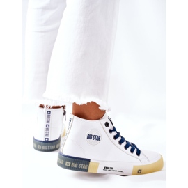 Zapatillas Altas de Piel Big Star II274137 Blanco azul marino 5