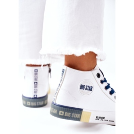 Zapatillas Altas de Piel Big Star II274137 Blanco azul marino 4