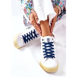 Zapatillas Altas de Piel Big Star II274137 Blanco azul marino 6