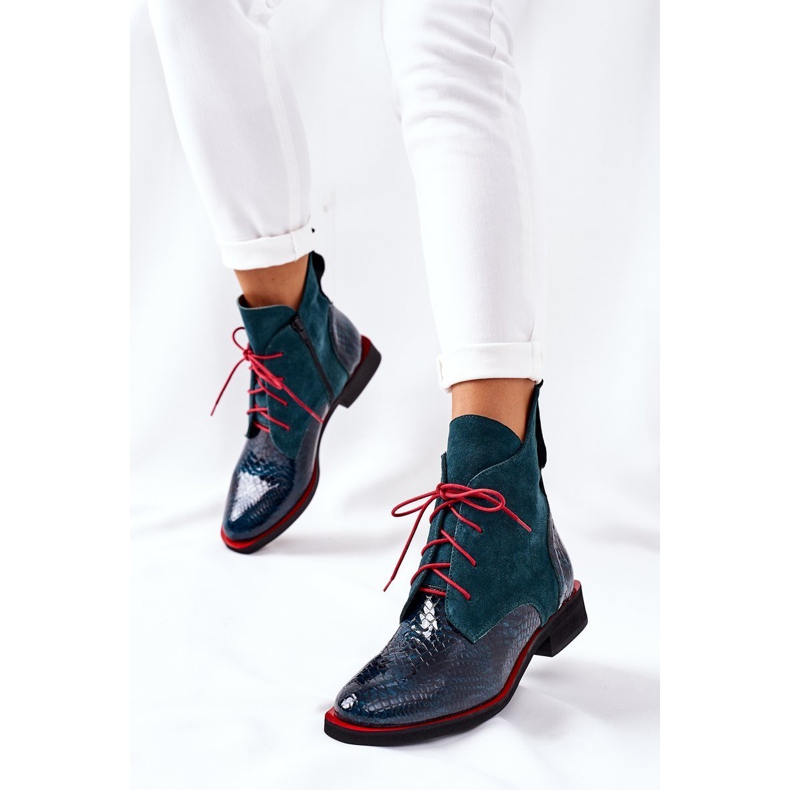 Alberto Violli Botines Piel Con Estampado Cocodrilo Cheyenne Verde rojo 2 Alberto Violli Botines Piel Con Estampado Cocodrilo Cheyenne Verde rojo 2