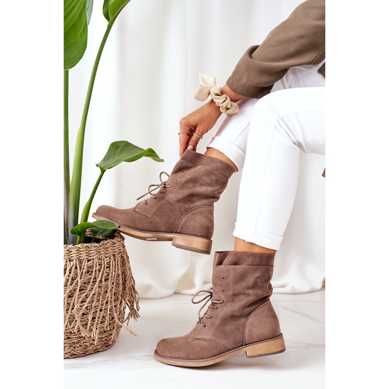 PS1 Botas Con Doble Parte Superior Marrón Claro Violetta caqui 2 PS1 Botas Con Doble Parte Superior Marrón Claro Violetta caqui 2