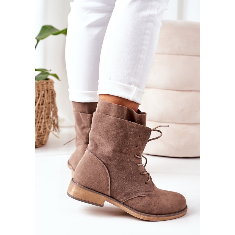 PS1 Botas Con Doble Parte Superior Marrón Claro Violetta caqui 1 PS1 Botas Con Doble Parte Superior Marrón Claro Violetta caqui 1