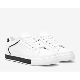Zapatillas blancas y negras con un patrón en la parte superior de Turandont blanco negro 1