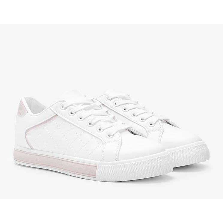 Zapatillas blancas y beige con un patrón en la parte superior de Turandont blanco 1 Zapatillas blancas y beige con un patrón en la parte superior de Turandont blanco 1