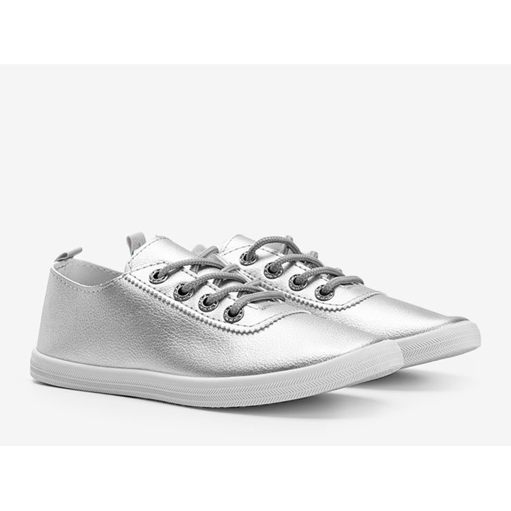 Zapatillas clásicas plateadas con circonita Silisov plata 1