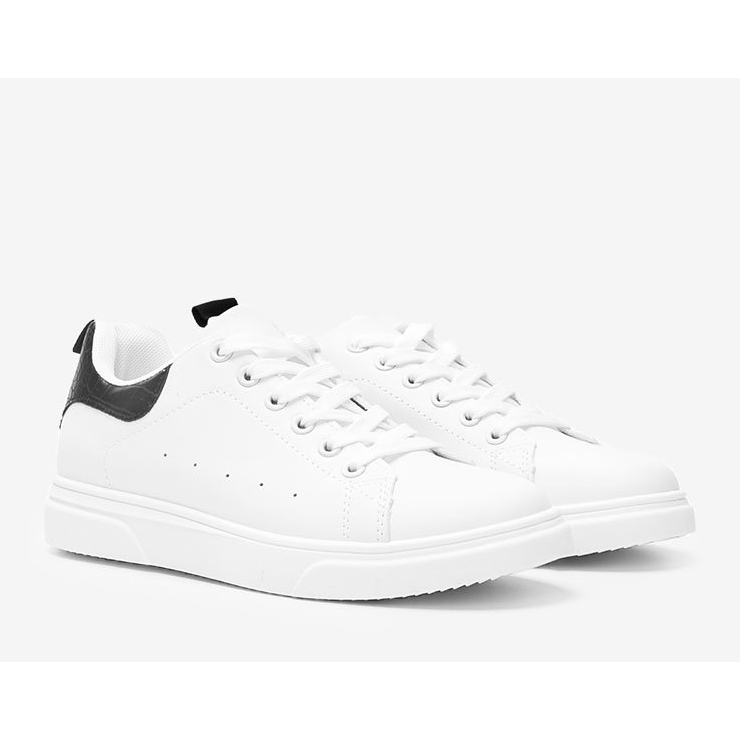 BM Zapatillas blancas y negras sobre suela gruesa Influ blanco negro 2