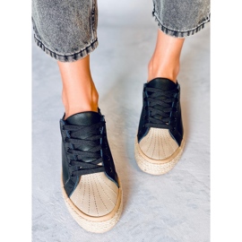 Zapatillas alpargatas de mujer negras NA05P Negro 2