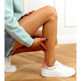 Zapatillas de mujer blancas B0-686 BLANCO / ROSA rosado 2