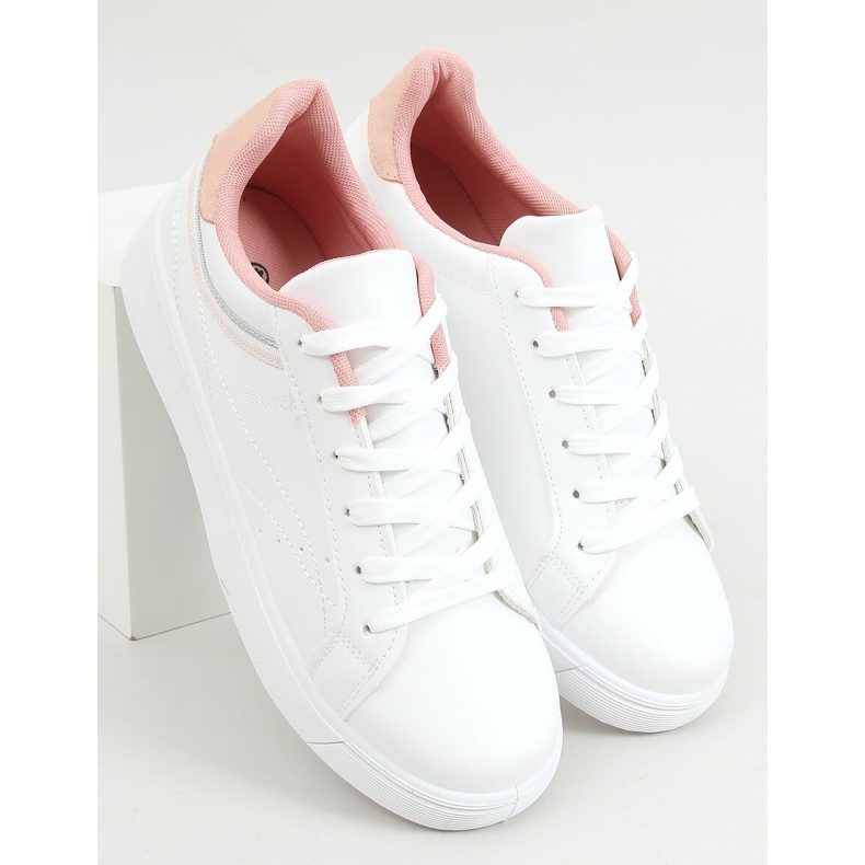 Zapatillas de mujer blancas B0-686 BLANCO / ROSA rosado 1