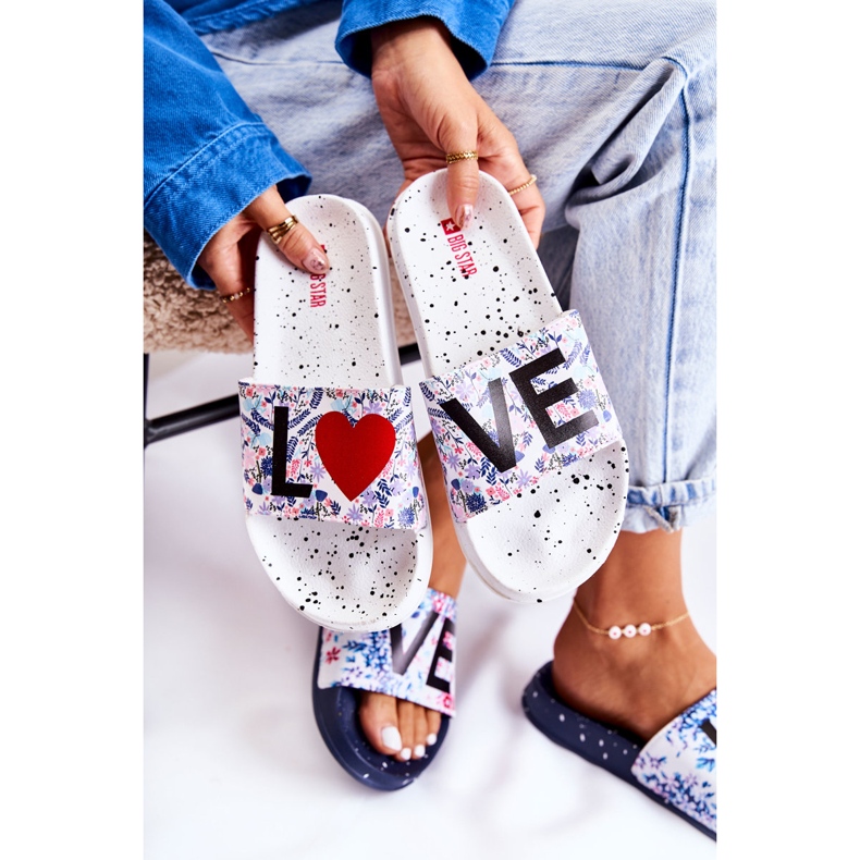 Pantuflas de Mujer Big Star Love White DD274A256 blanco 2