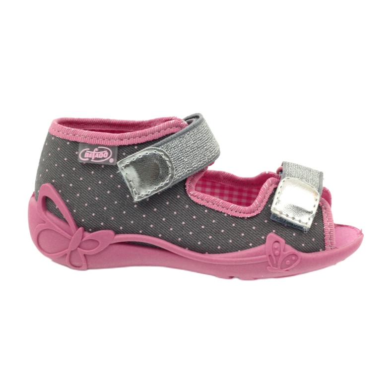 Calzado infantil befado 242P082 rosado plata gris 3