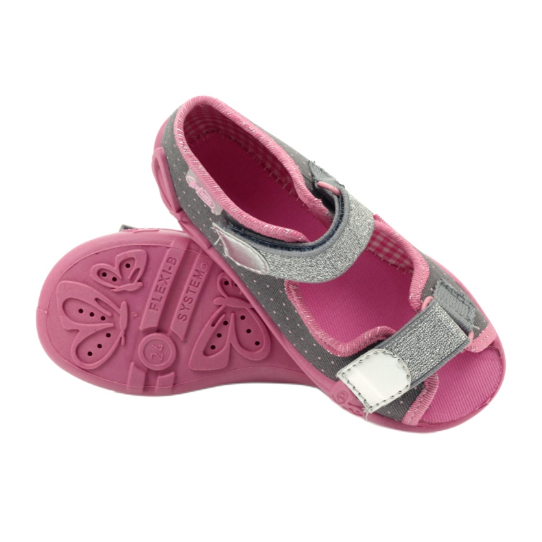 Calzado infantil befado 242P082 rosado plata gris 6