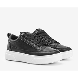 Zapatillas negras con suela gruesa Aruba negro 2