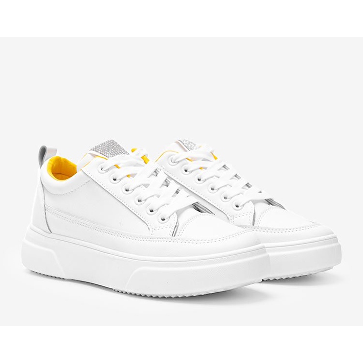 Zapatillas blancas con suela gruesa Aruba blanco 1