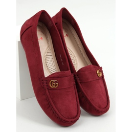 Mocasines de mujer burdeos H8192 Burdeos rojo 1
