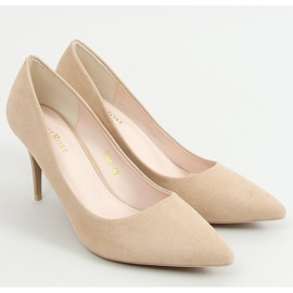 Zapatos de salón en beige L502 Pin beige 1