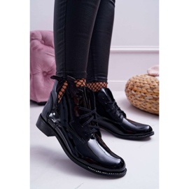 Botas de Mujer con Tacón Plano Lacado Negro Nicole 2420 1 Botas de Mujer con Tacón Plano Lacado Negro Nicole 2420 1