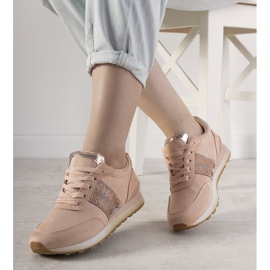Deportivas rosas con circonita Ratia beige 1