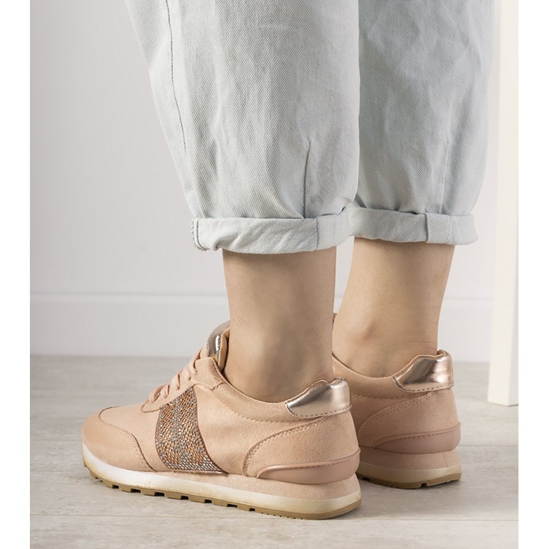 Deportivas rosas con circonita Ratia beige 2