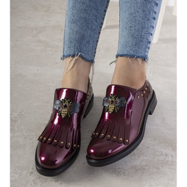 Zapatos sin cordones granate con tachuelas GF-FD9 rojo 1
