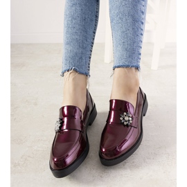 Zapatos sin cordones granate con tachuelas GF-FD9 rojo 1