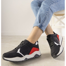 Zapatillas negras con inserciones de entrenamiento rojas negro rojo 1 Zapatillas negras con inserciones de entrenamiento rojas negro rojo 1