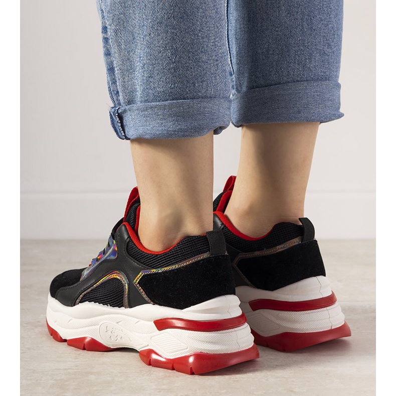 Zapatillas negras con inserciones Freedom holográficas negro 1