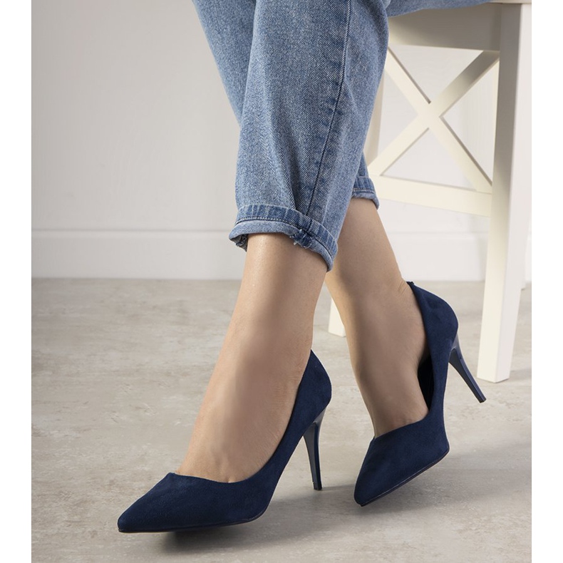 Zapatos de salón azul marino con tacón bajo Campbell 1 Zapatos de salón azul marino con tacón bajo Campbell 1