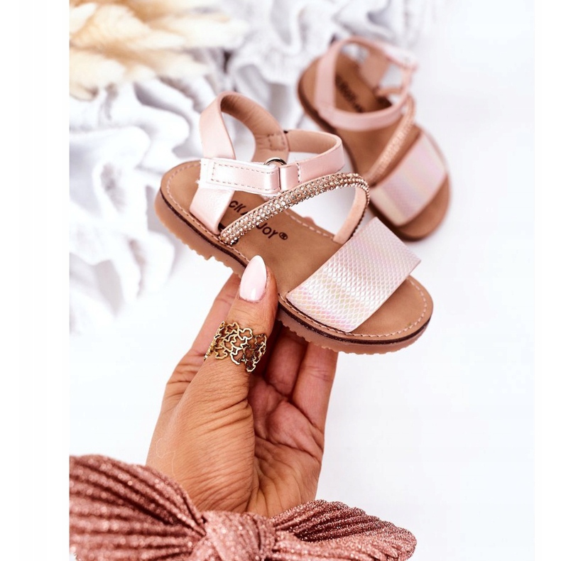 FR1 Sandalias Infantiles Con Lentejuelas Rosa Blake 2