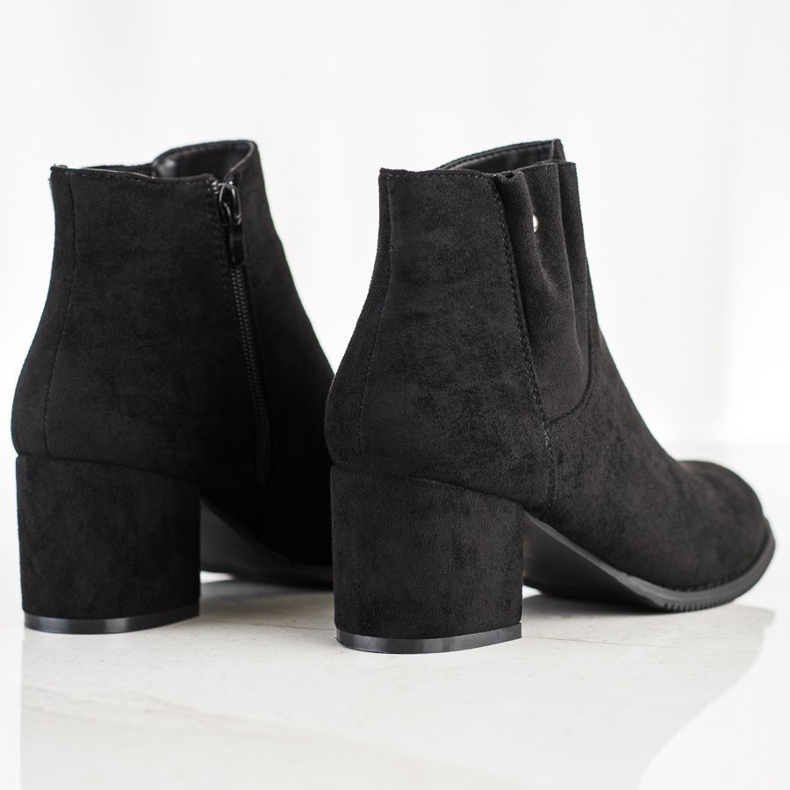 J. Star Botines casuales de gamuza negro 1