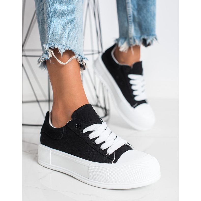 Goodin Zapatillas clásicas en la plataforma negro 2