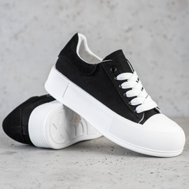 Goodin Zapatillas clásicas en la plataforma negro 3