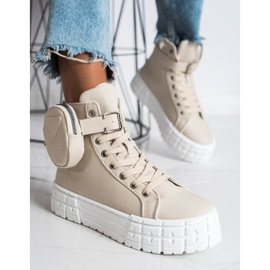 Goodin Zapatillas en la plataforma con bolsillo beige 3