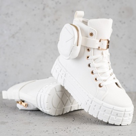 Goodin Zapatillas en la plataforma con bolsillo blanco 1