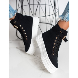Goodin Zapatillas en plataforma con bolsillo negro 2