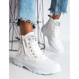 Goodin Zapatillas con cremallera decorativa blanco 3