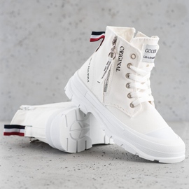 Goodin Zapatillas con cremallera decorativa blanco 1