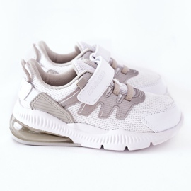 Zapatillas Deportivas Infantiles Con Velcro ABCKIDS Blanco-Plata 3