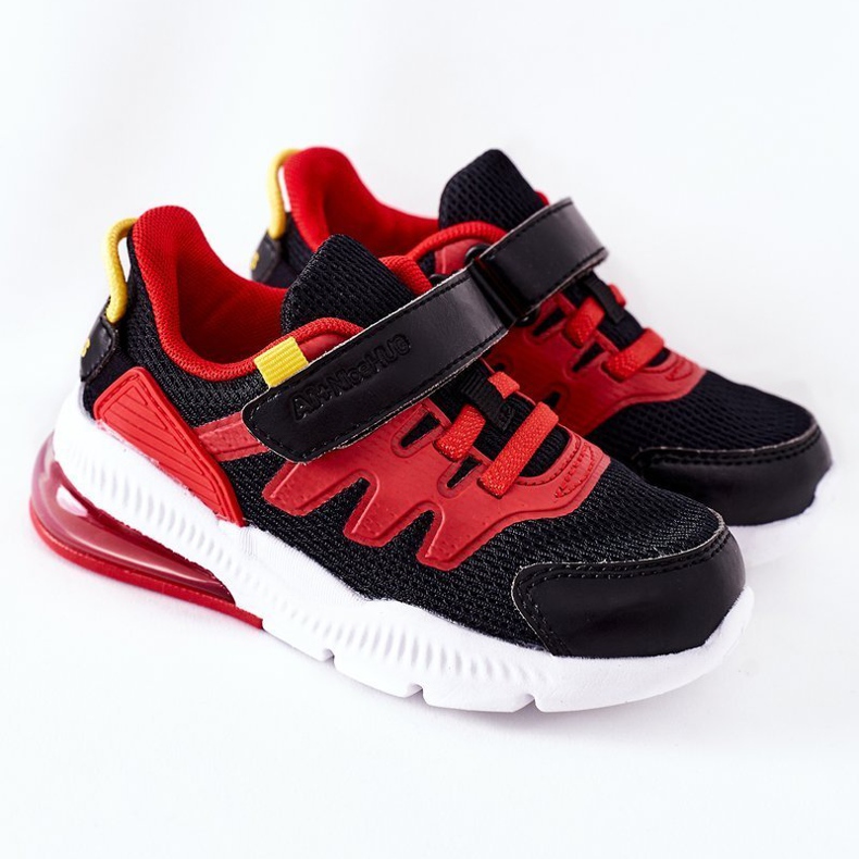 Calzado deportivo infantil con Velcro ABCKIDS Negro-Rojo 2