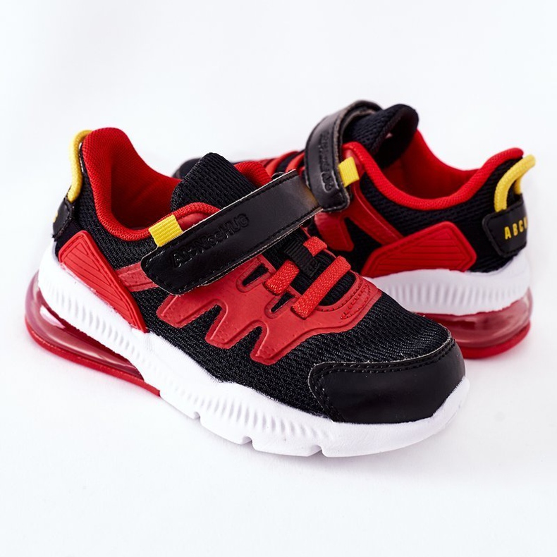 Calzado deportivo infantil con Velcro ABCKIDS Negro-Rojo 1